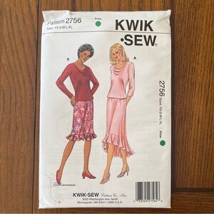 Kwik Sew Sewing Pattern 2756 XS - XL Tops Skirts 1998